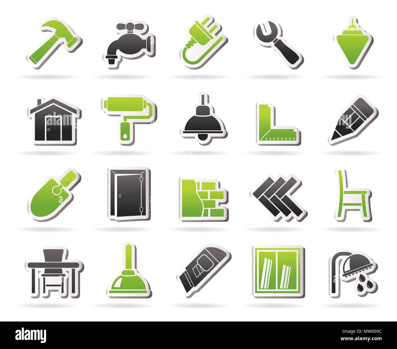 Building and home renovation icons vector icon set Stock Vector Image