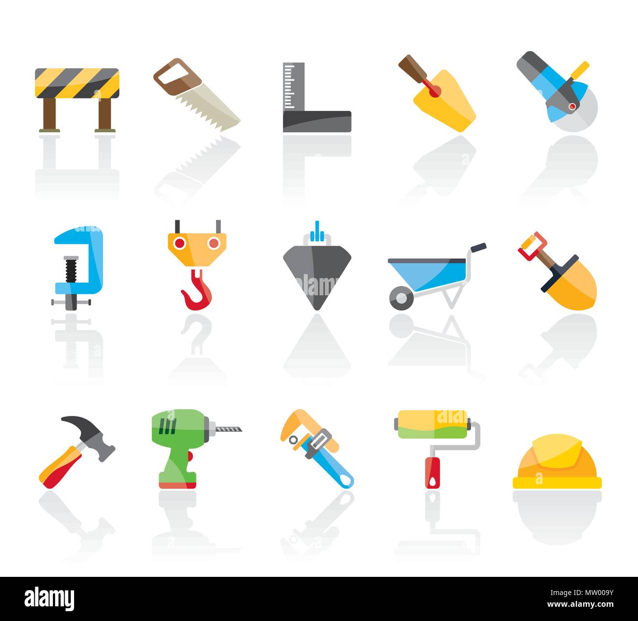 Construction industry and Tools icons - vector icon set Stock Vector ...