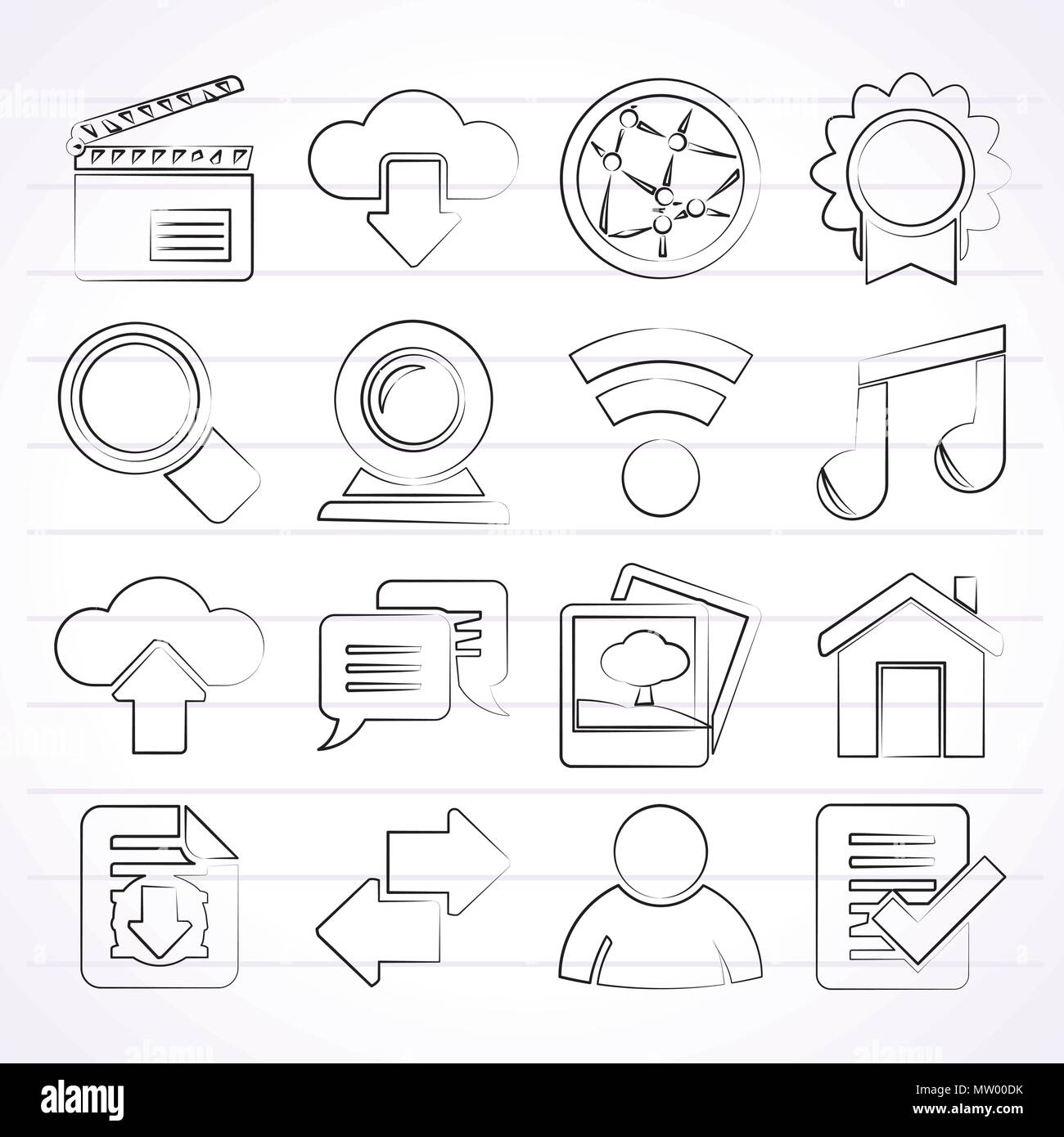 Internet and website icons - vector icon set Stock Vector Image & Art ...