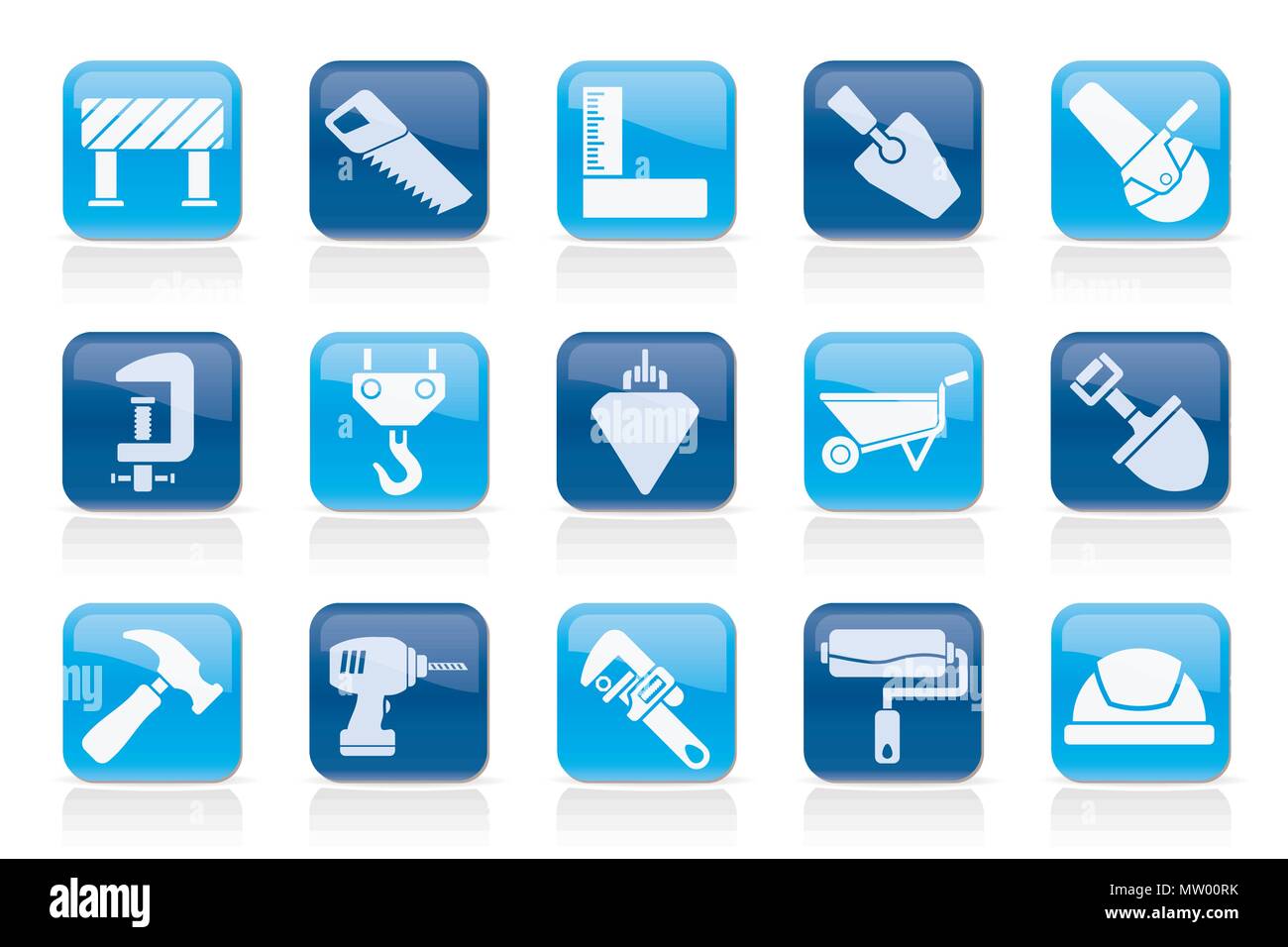 Construction industry and Tools icons - vector icon set Stock Vector ...