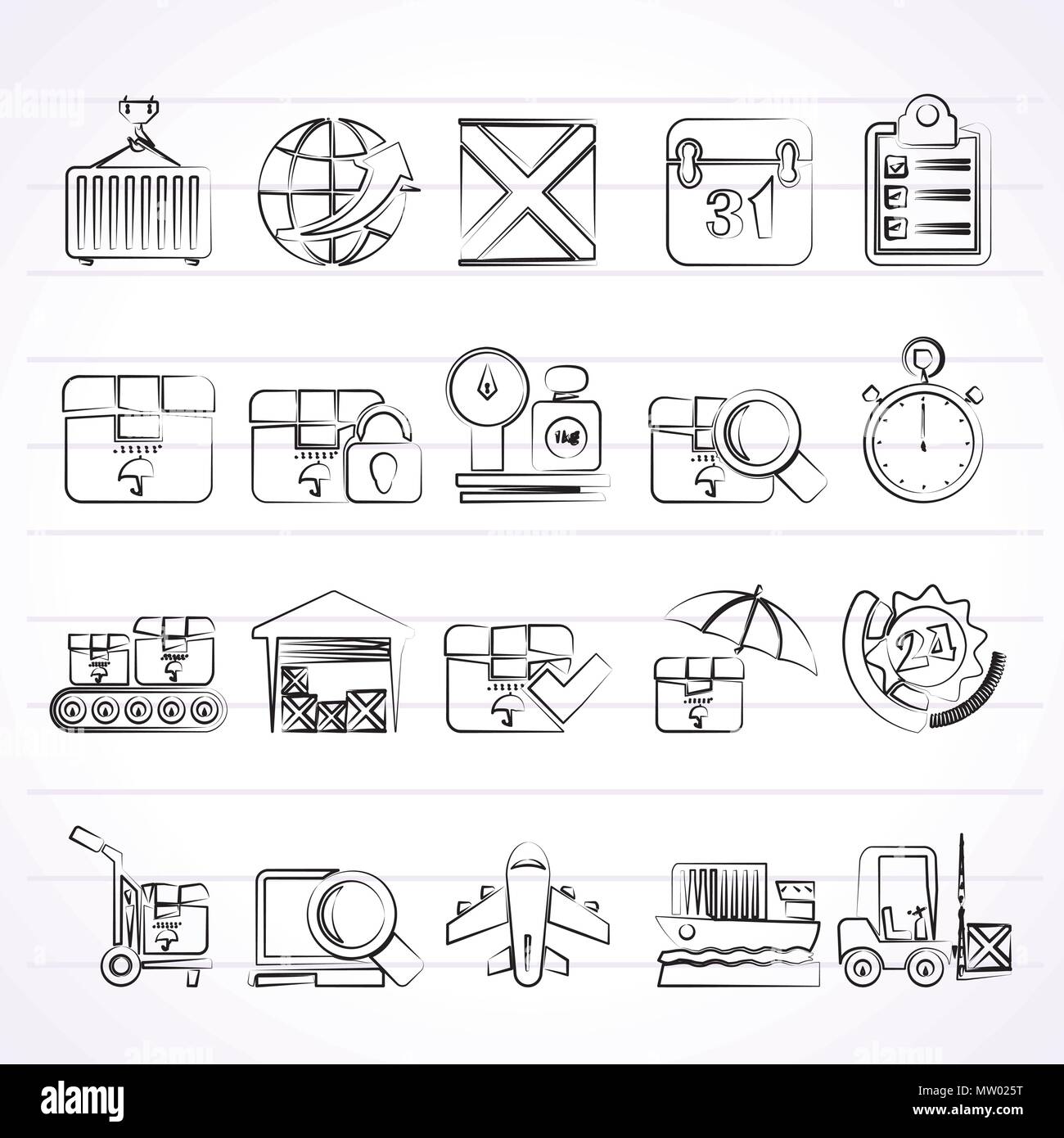 Logistic and Shipping icons - vector icon set Stock Vector Image & Art ...