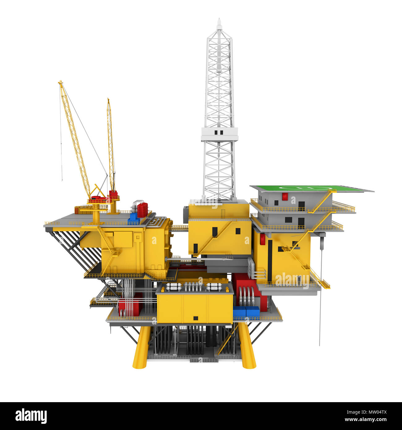 Oil Drilling Offshore Platform Isolated Stock Photo