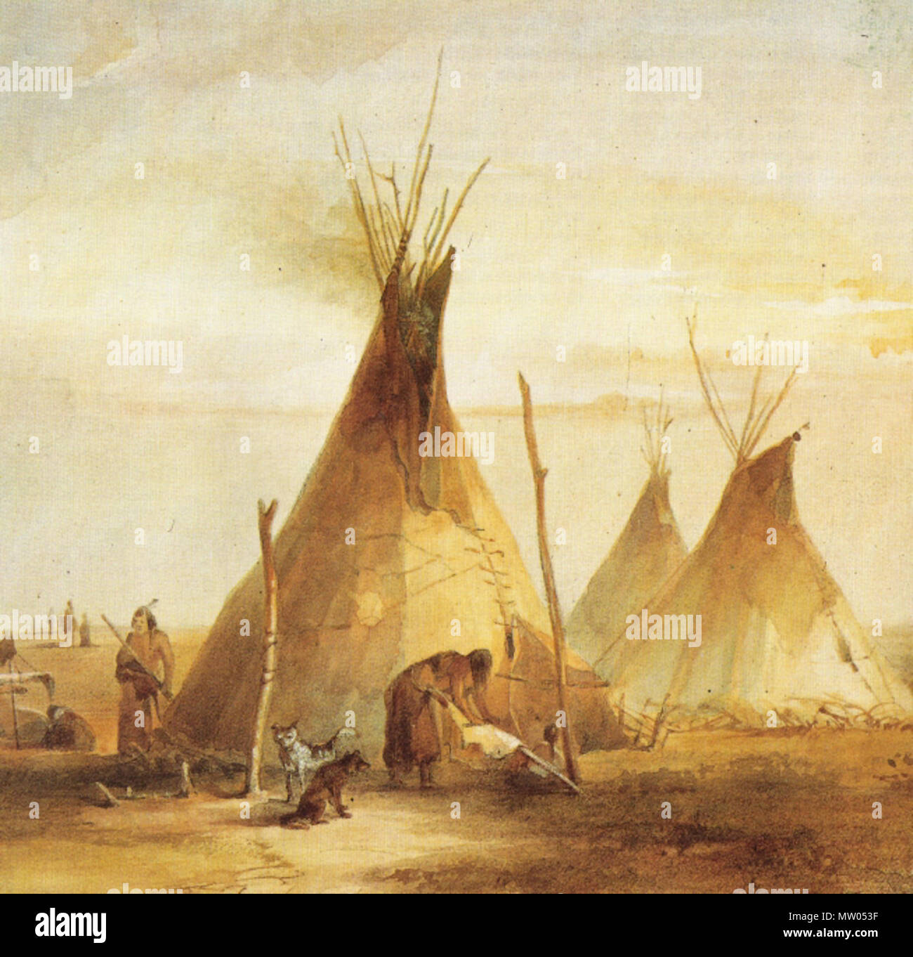 . Sioux tipis  . 1833.    Karl Bodmer  (1809–1893)     Alternative names Charles Bodmer  Description Swiss painter and photographer  Date of birth/death 6 February 1809 30 October 1893  Location of birth/death Zürich Paris  Work period 1820s-1890s  Work location France, Germany, Switzerland, United States  Authority control  : Q124099 VIAF: 71387631 ISNI: 0000 0001 0913 4329 ULAN: 500006745 LCCN: n50010061 NAID: 1098597 WorldCat 560 Sioux tipis Stock Photo