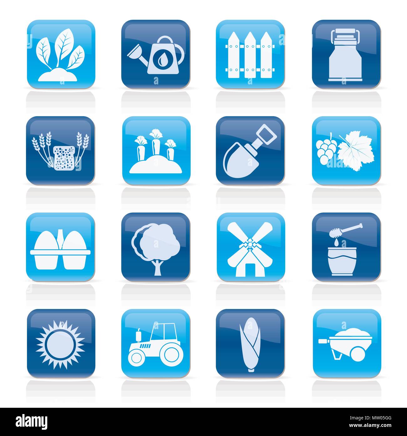 Agriculture and farming icons - vector icon set Stock Vector Image ...