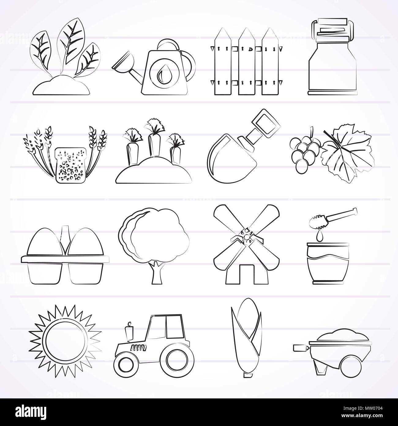 Agriculture and farming icons - vector icon set Stock Vector Image ...