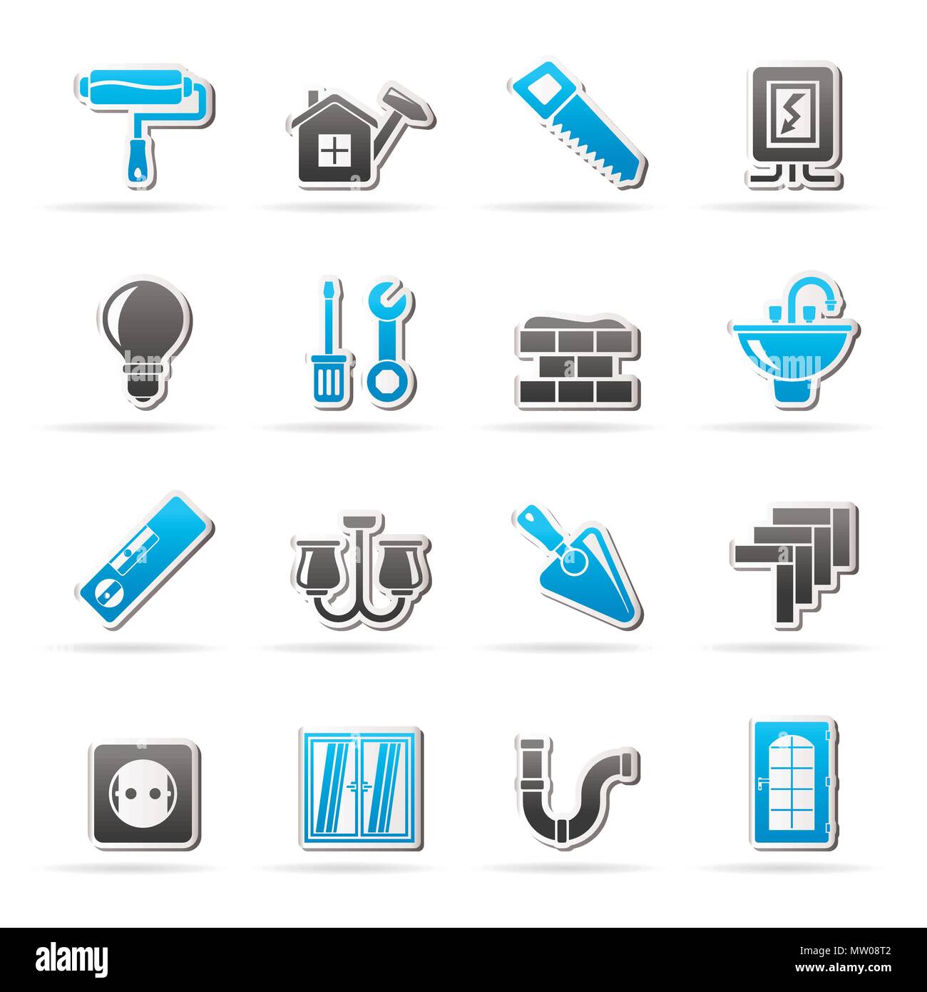 Home repair and renovation icons vector icon set Stock Vector Image
