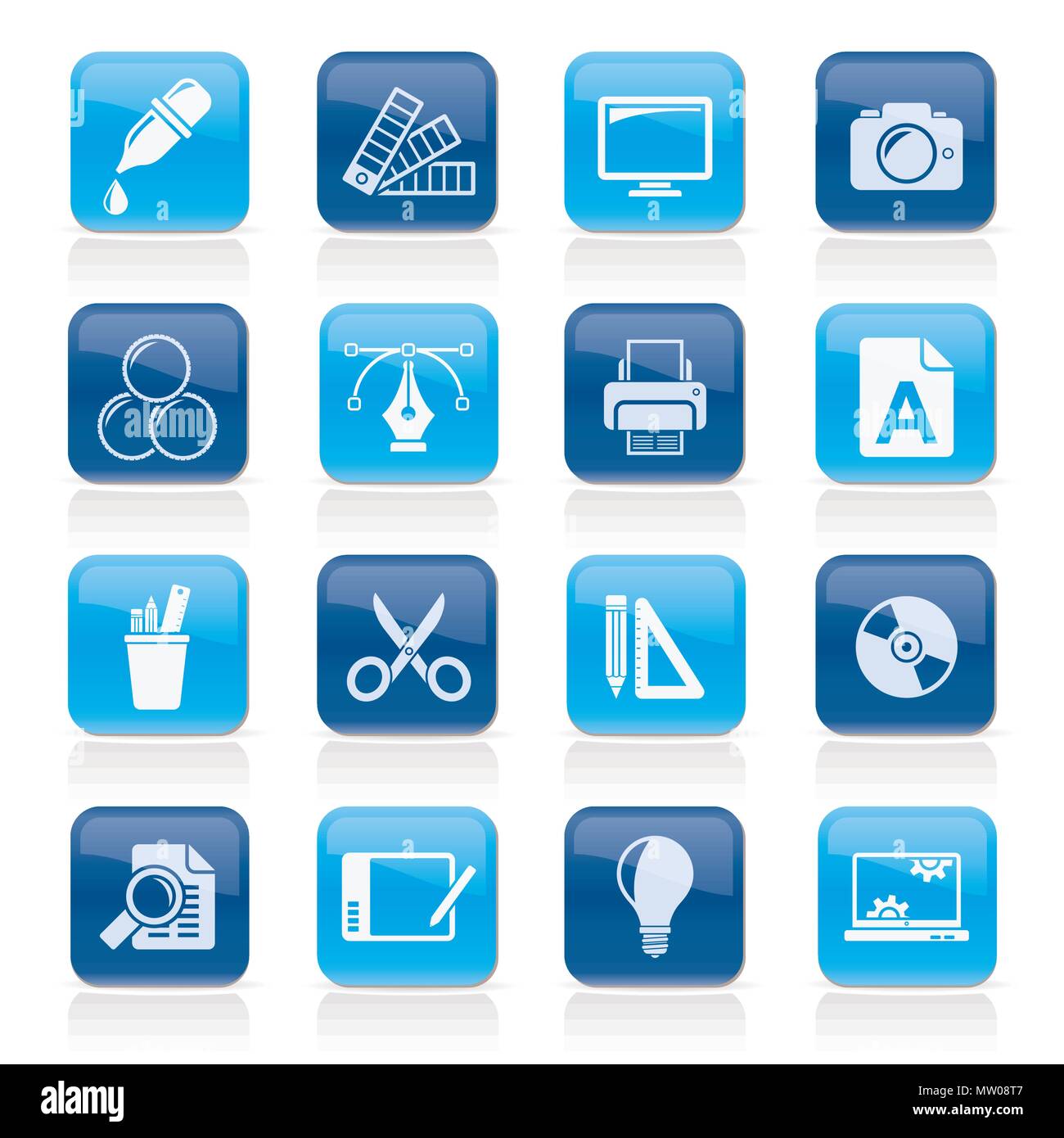 Graphic Design industry icons - vector icon set Stock Vector Image ...