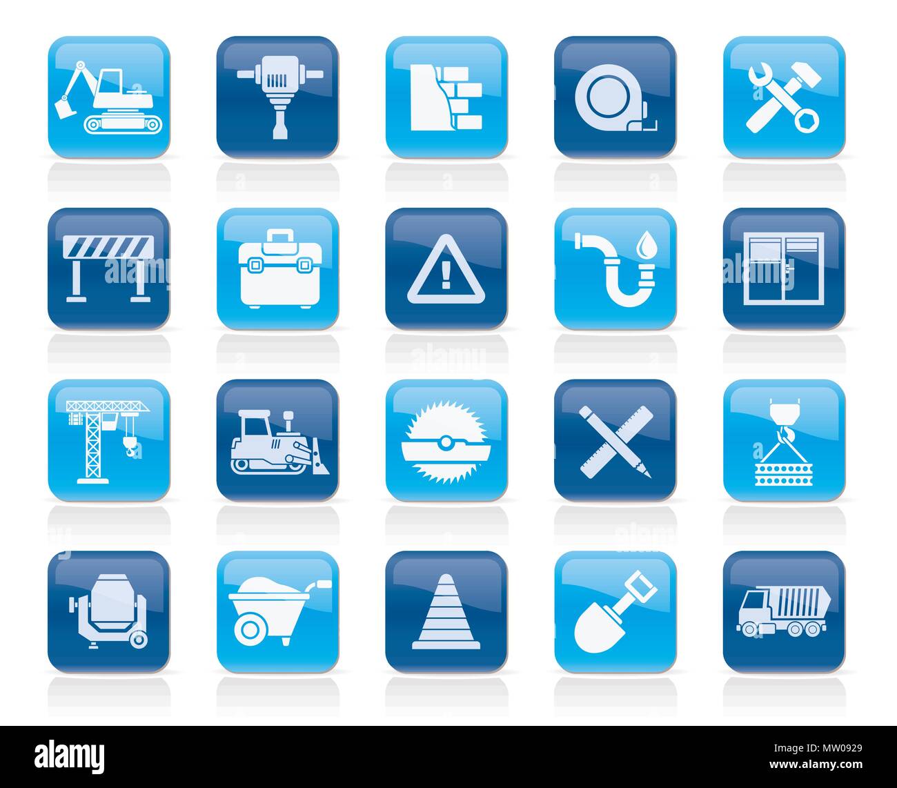 Building and Construction icons - vector icon set Stock Vector Image ...