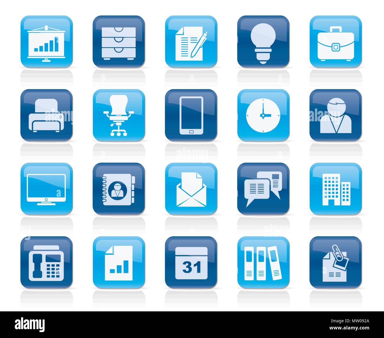 Business and office icons - vector icon set Stock Vector Image & Art ...