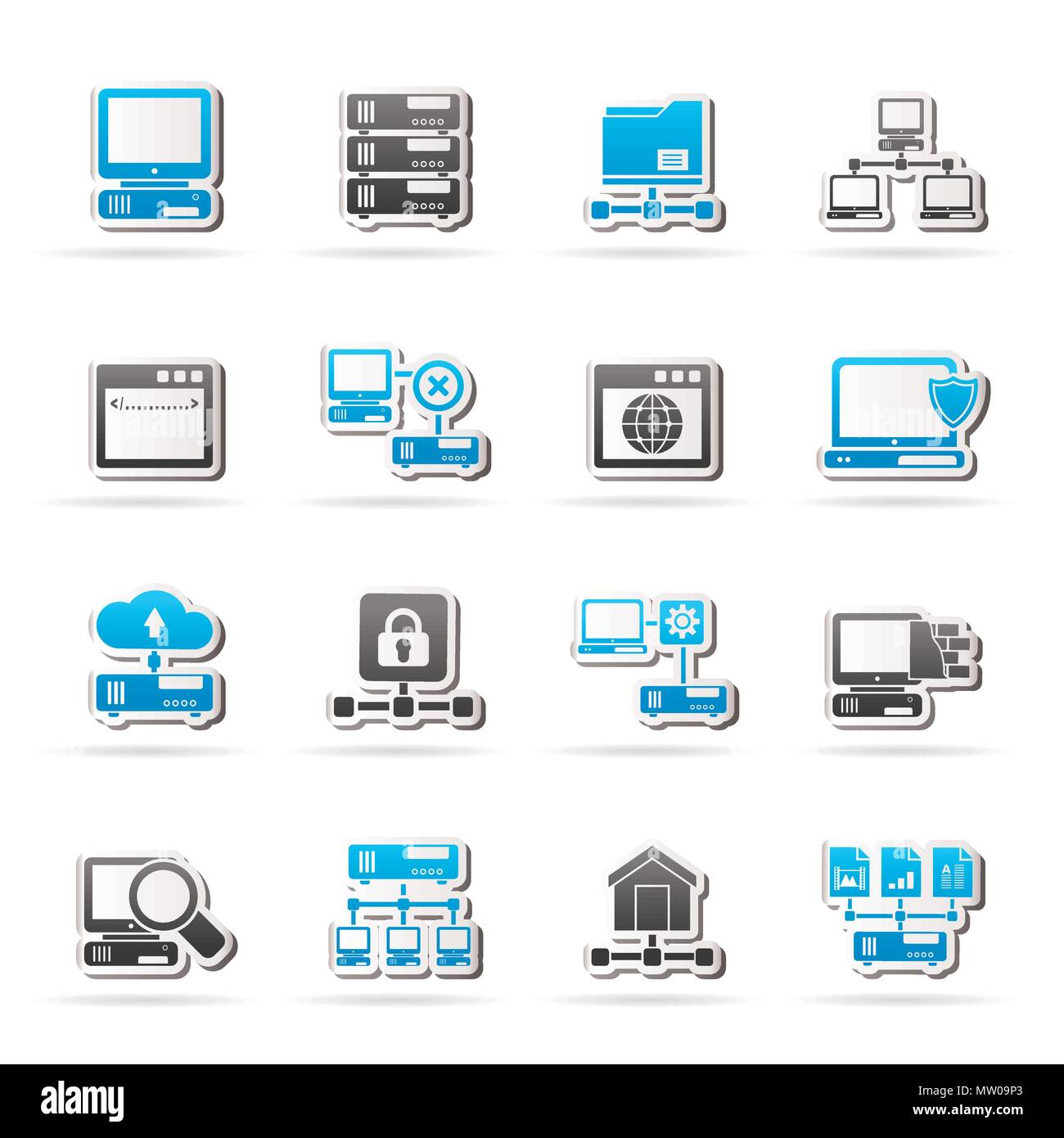 Server and network icons - vector icon set Stock Vector Image & Art - Alamy
