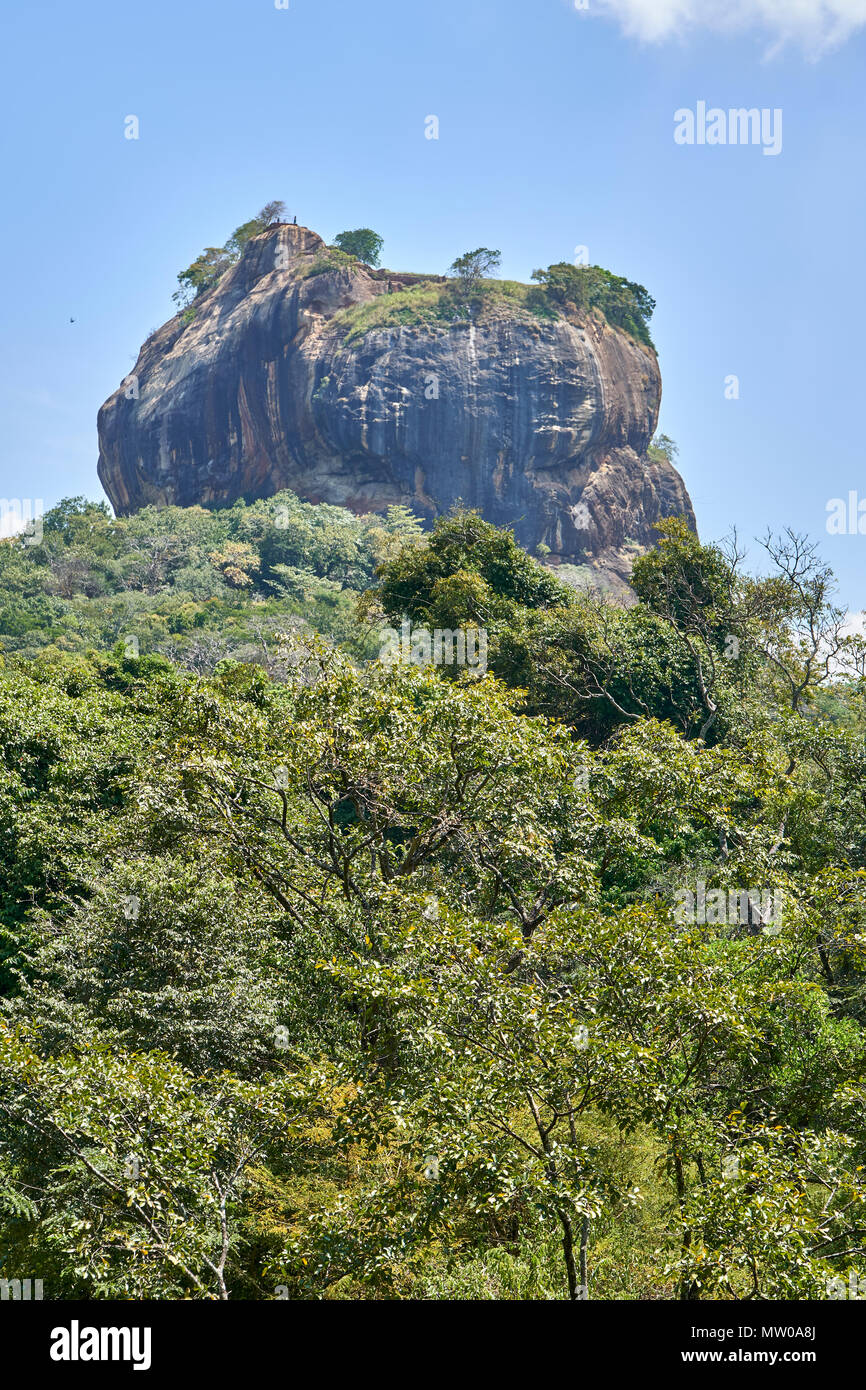 Steep climb at Sigiriya Rock, Matale District, Sri Lanka Stock Photo