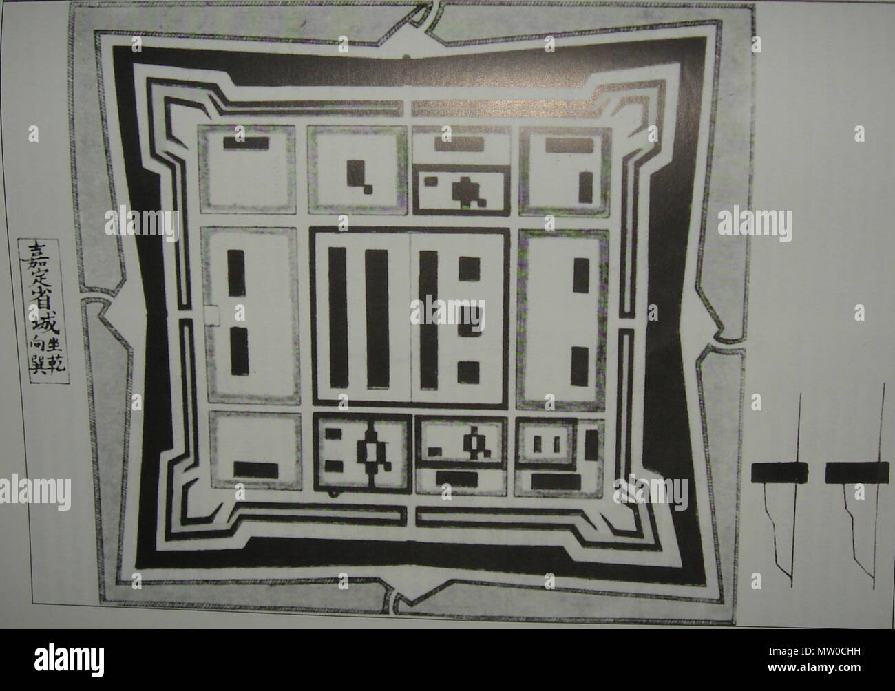 English: Layout of the reconstructed citadel of Sai Gon after the first  demolition by Emperor Minh Mang in Dai Nam Nhat Thong Chi (Dai Nam  administrative repertory), a 19th century repertory