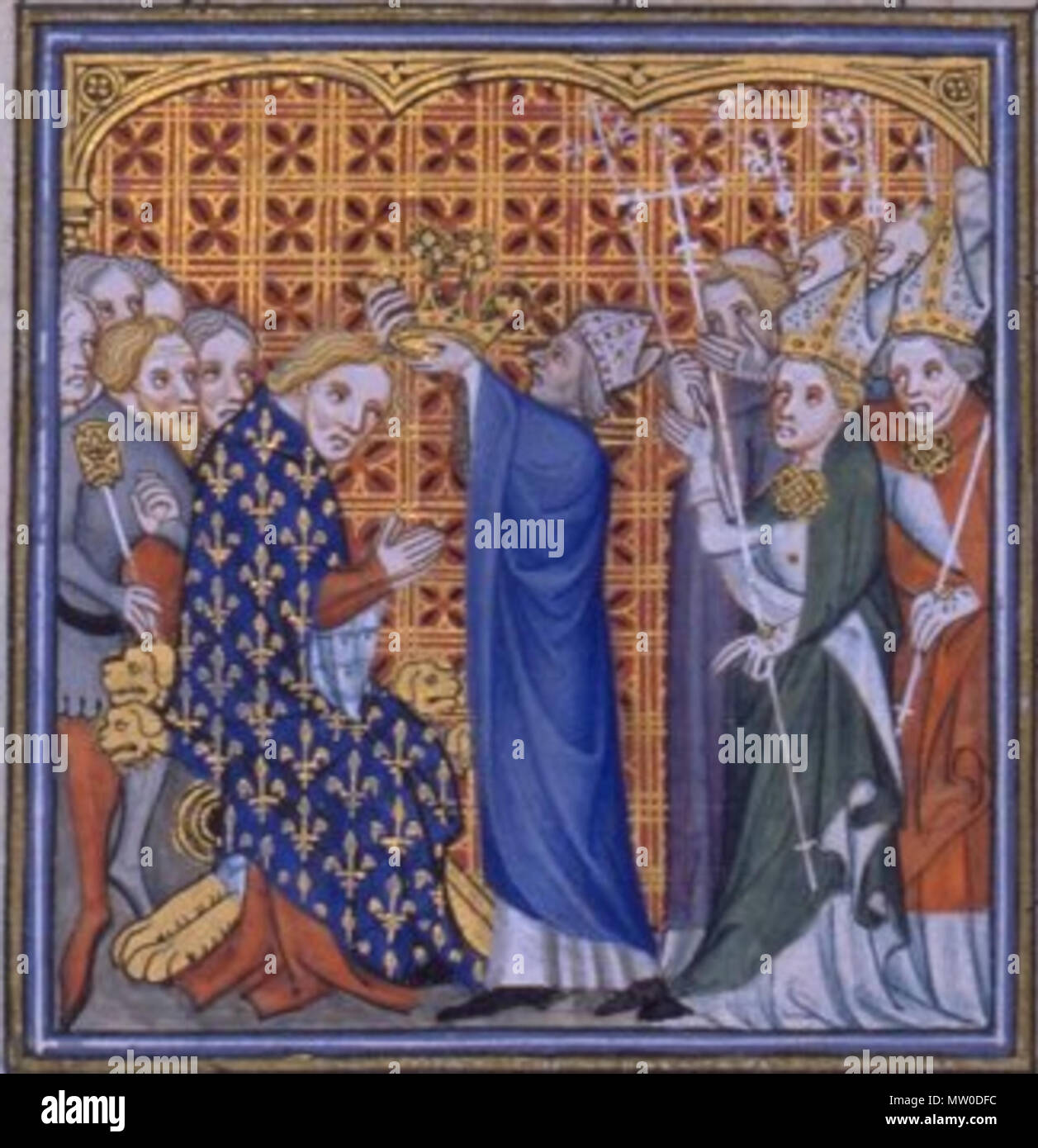 . Français : sacre de Philippe VI en 1328 . XV eme siècle. Jean froissart 535 Sacre philippe VI Stock Photo