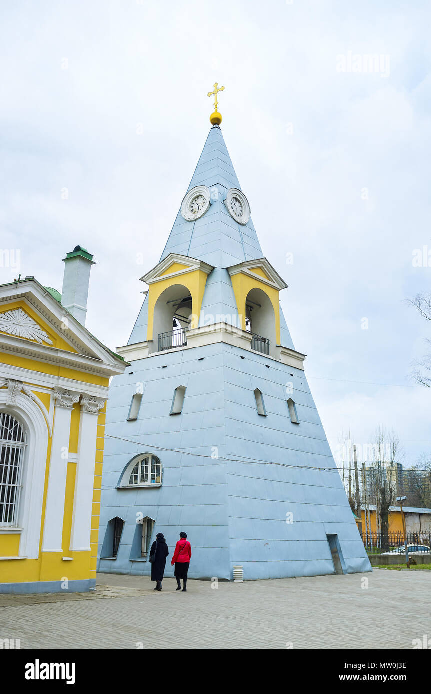 The Church of the Trinity of the Life-Givingin form of pyramid, also called Paskha is Saint Petersburg, Russia Stock Photo