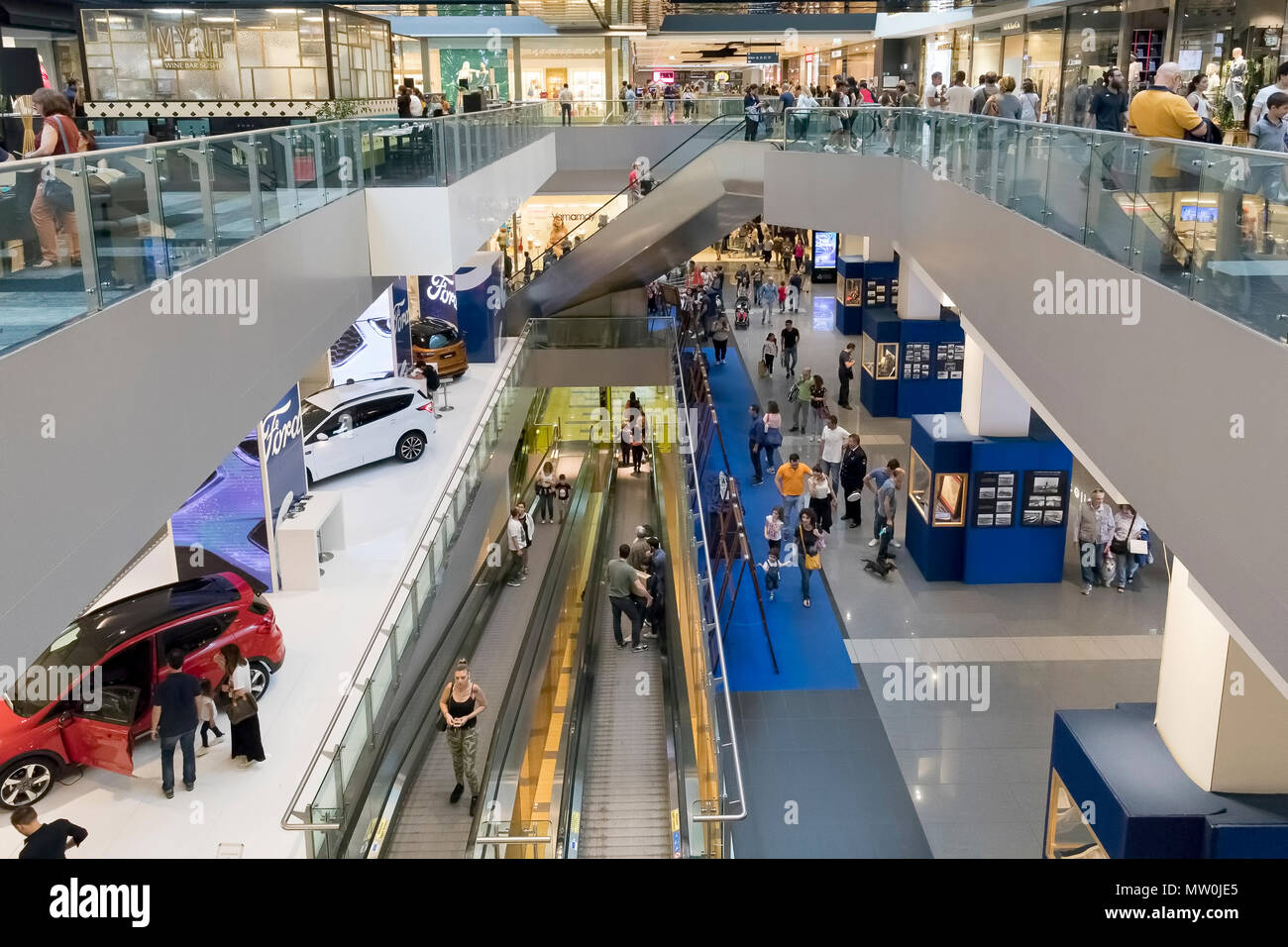 Rome, Italy - 25 May 2018: People go shopping inside the "Porta di Roma" shopping  center. The spaces with the various shops are developed on several f Stock  Photo - Alamy