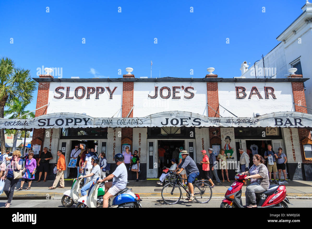 The Famous Sloppy Joe's Bar in Key West, Florida with a bunch of
