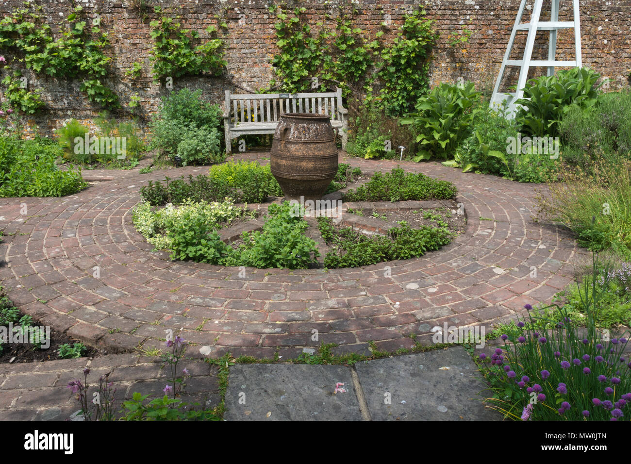 Herb garden at Gilbert White's house and museum in Selborne, Hampshire, UK Stock Photo