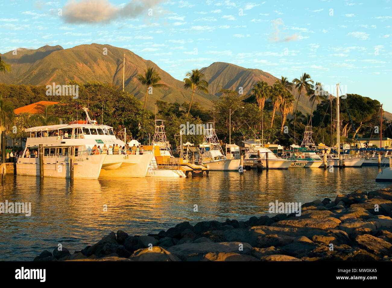 Lahaina Boat Harbor, Maui, Hawaii Stock Photo Alamy
