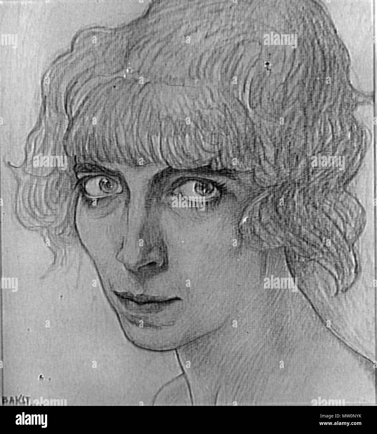 . Français : Portrait de Luisa Casati par Leon Bakst . 1912. Leon Bakst 497 Portrait-of-the-marchesa-casati-1912-2 Stock Photo