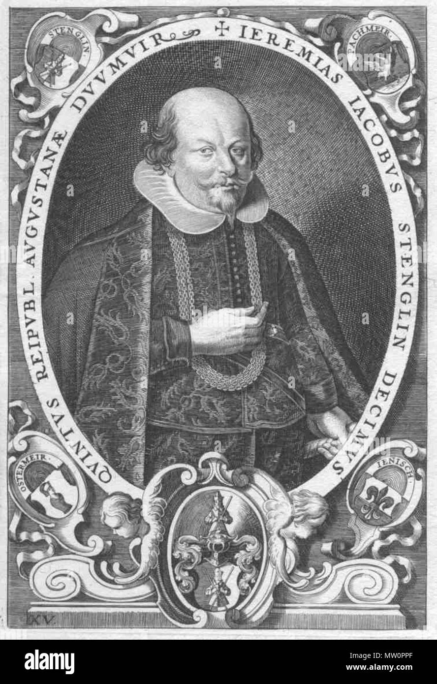 English: Portrait of Jeremias Jacob Stenglin (1589-1645), mayor of Augsburg  1632-1635 . 17th century. Unknown 575 StenglinJeremiasJacob Stock Photo -  Alamy