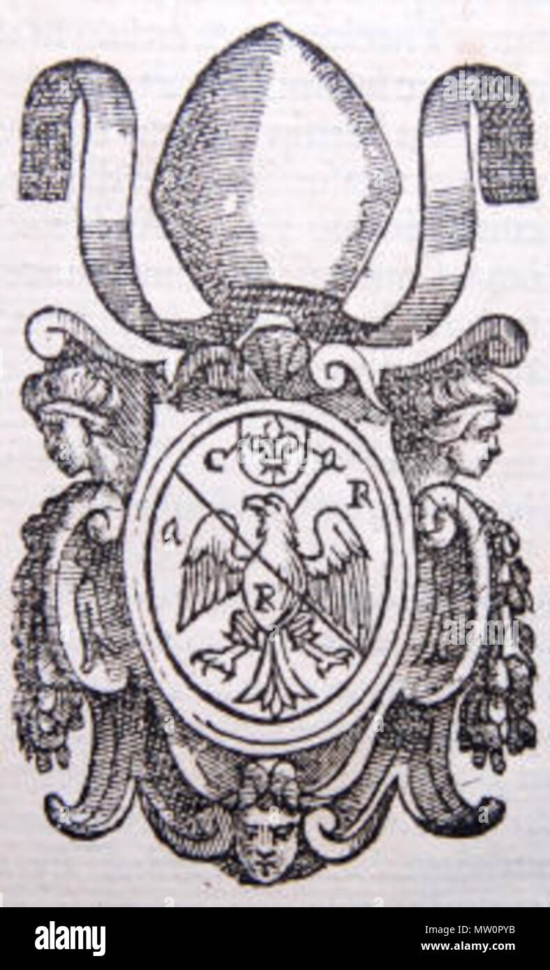 . English: Stephanus de Ceccano coat of arms . 7 April 2013, 11:48:44. Unknown artist XVII-XVIII century 575 Stephanus de Ceccano COA Stock Photo