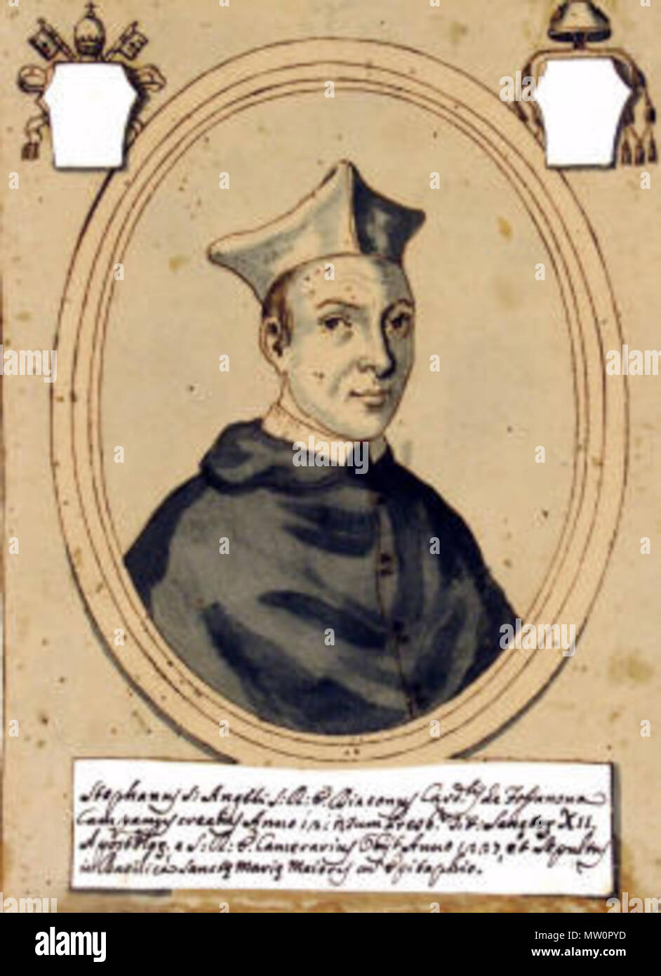 . English: Cardinal Stephanus de Ceccano . 7 April 2013, 11:48:44. Unknown artist XVII-XVIII century 575 Stephanus de Ceccano Stock Photo