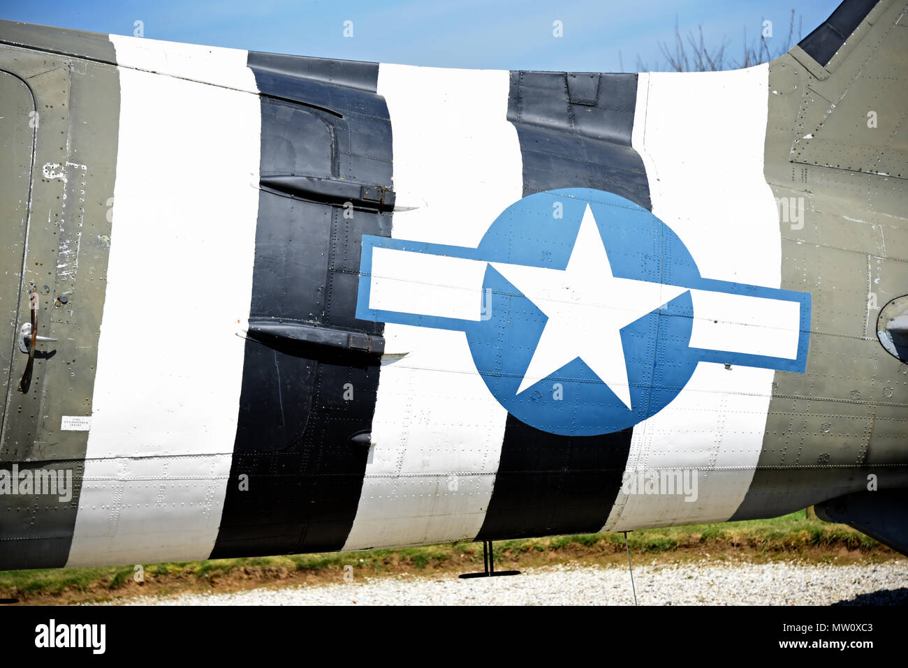 The S.N.A.F.U Special, Douglas C-47, 43-10573, D-Day, German Merville Battery, WW II, Calvados, Normandy, France, Europe Stock Photo