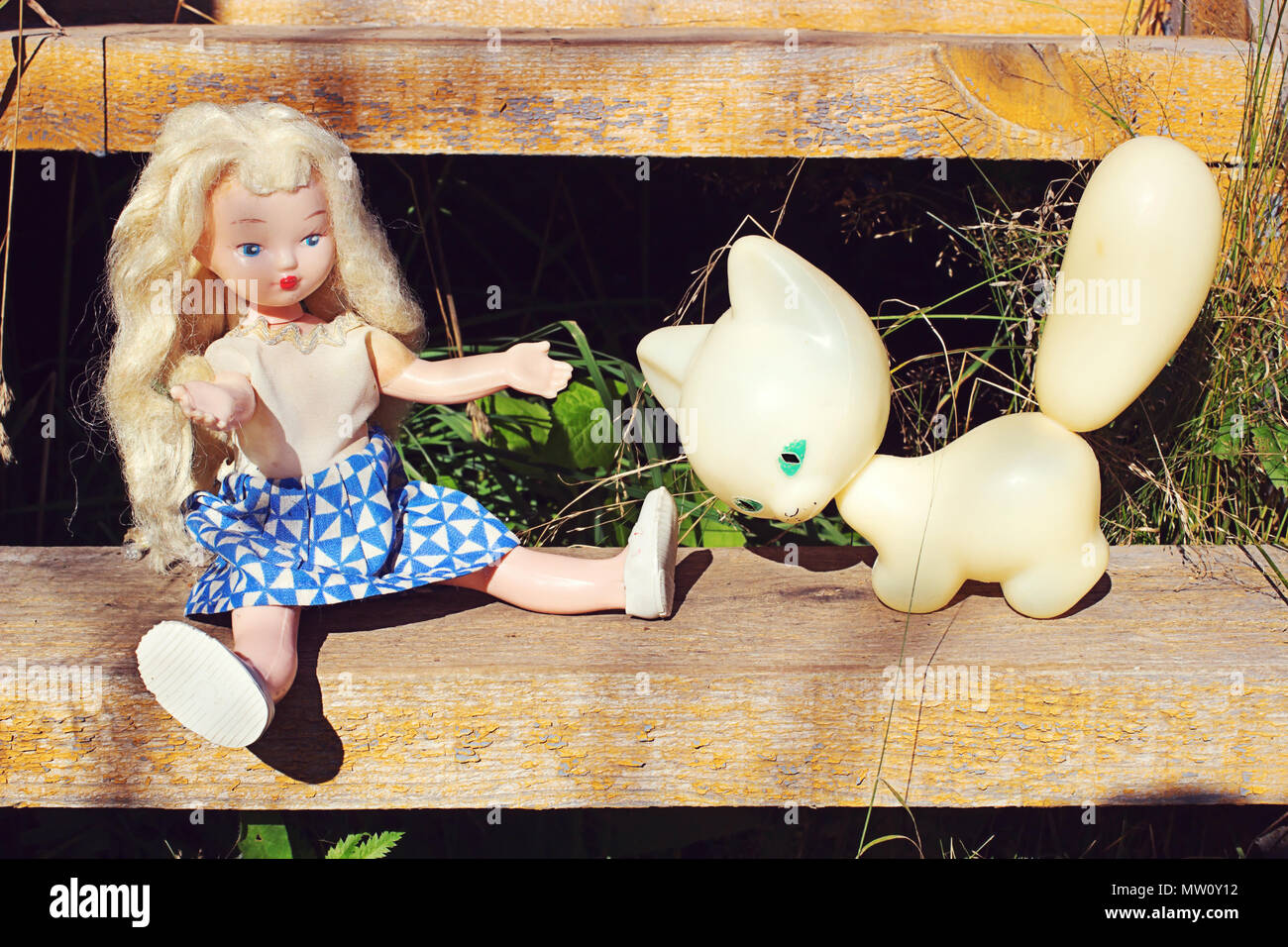 doll and cat
