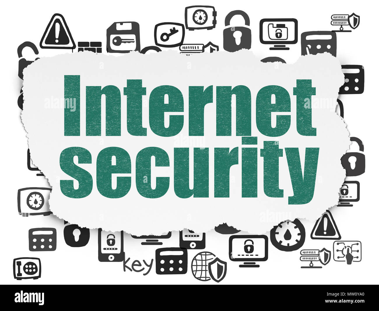 Privacy concept: Painted green text Internet Security on Torn Paper ...