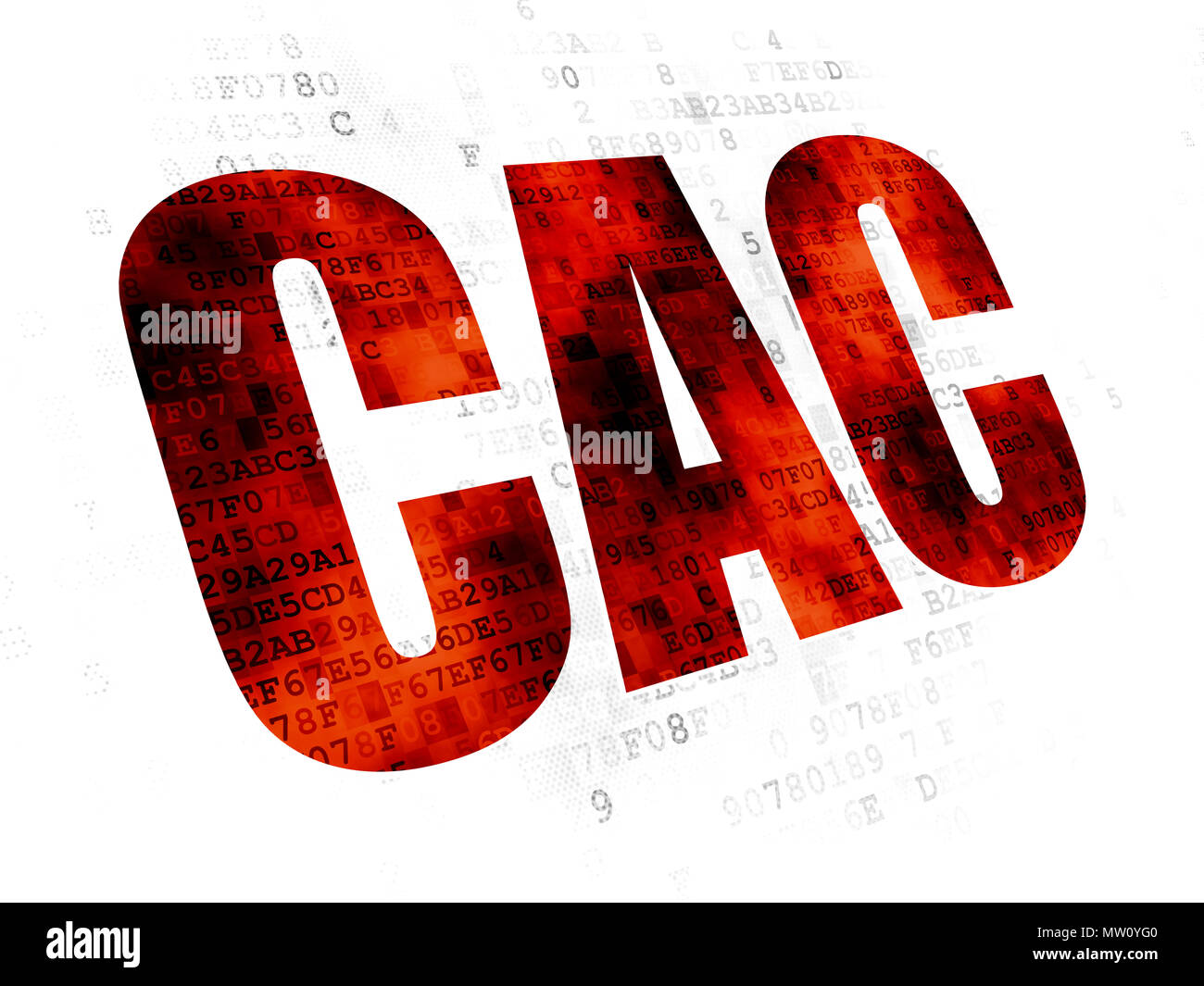 Stock market indexes concept: Pixelated red text CAC on Digital background Stock Photo