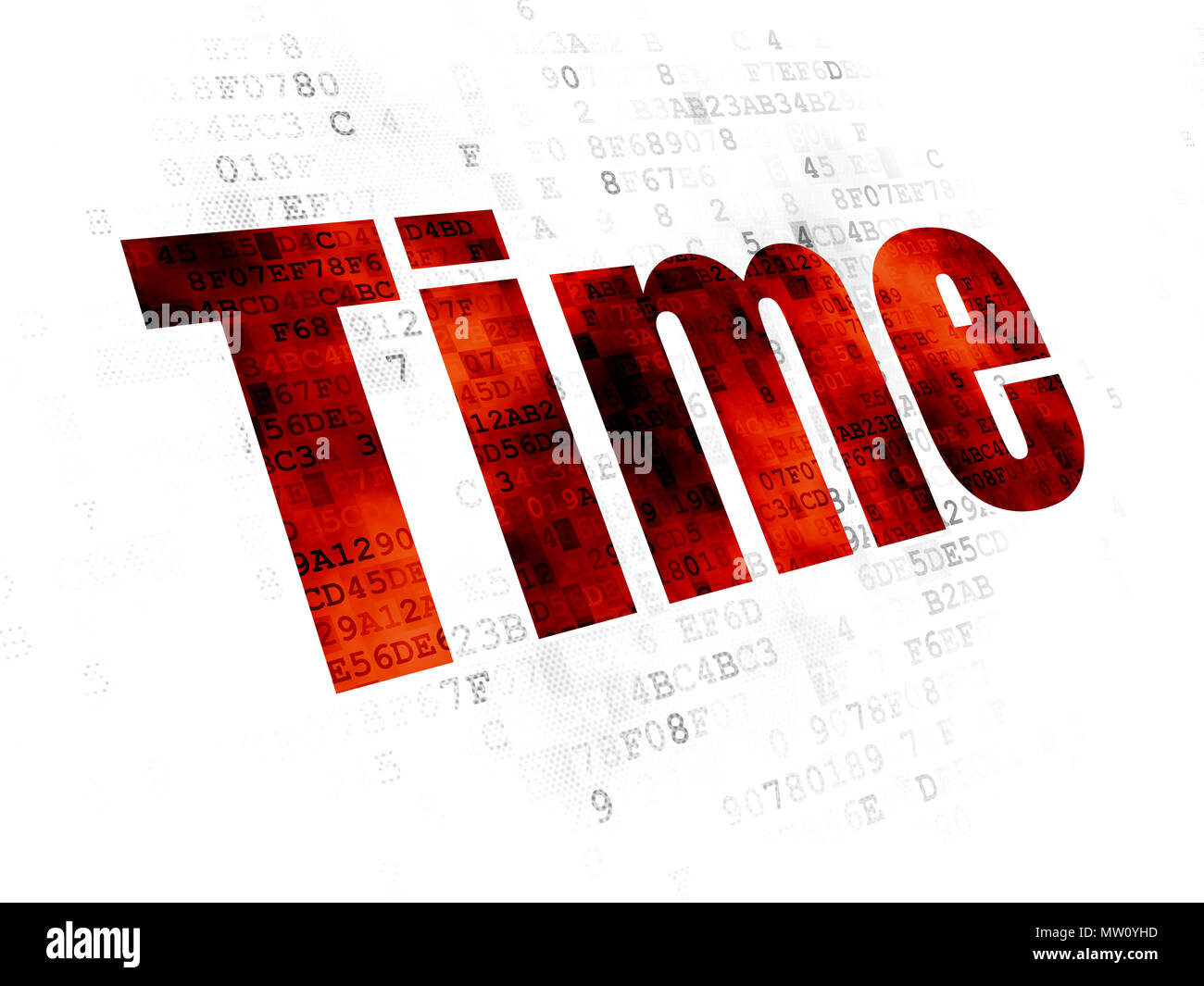Time concept: Pixelated red text Time on Digital background Stock Photo ...