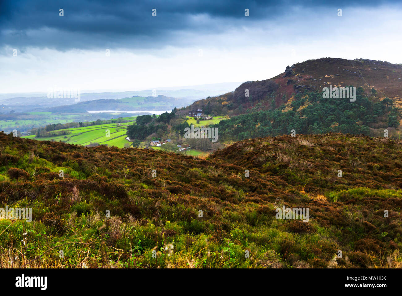 The rolling hills of Derbyshire Stock Photo