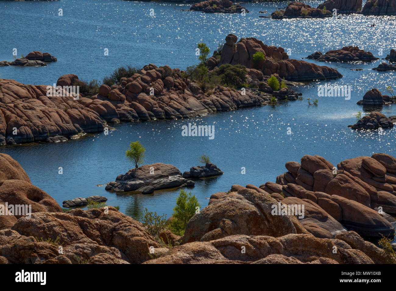 Watson Lake, Water and Island Stock Photo Alamy