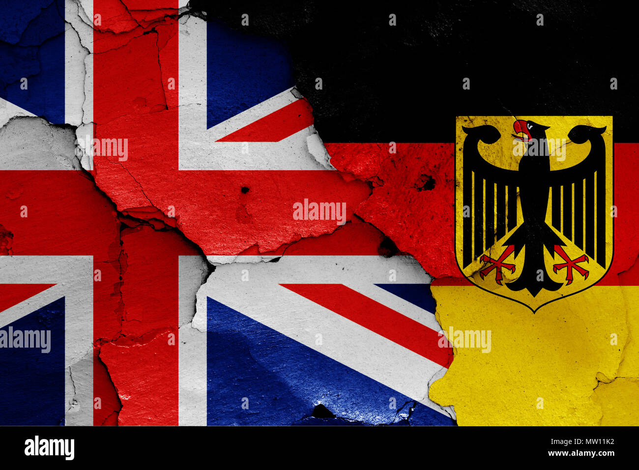 flags of UK and Germany Stock Photo