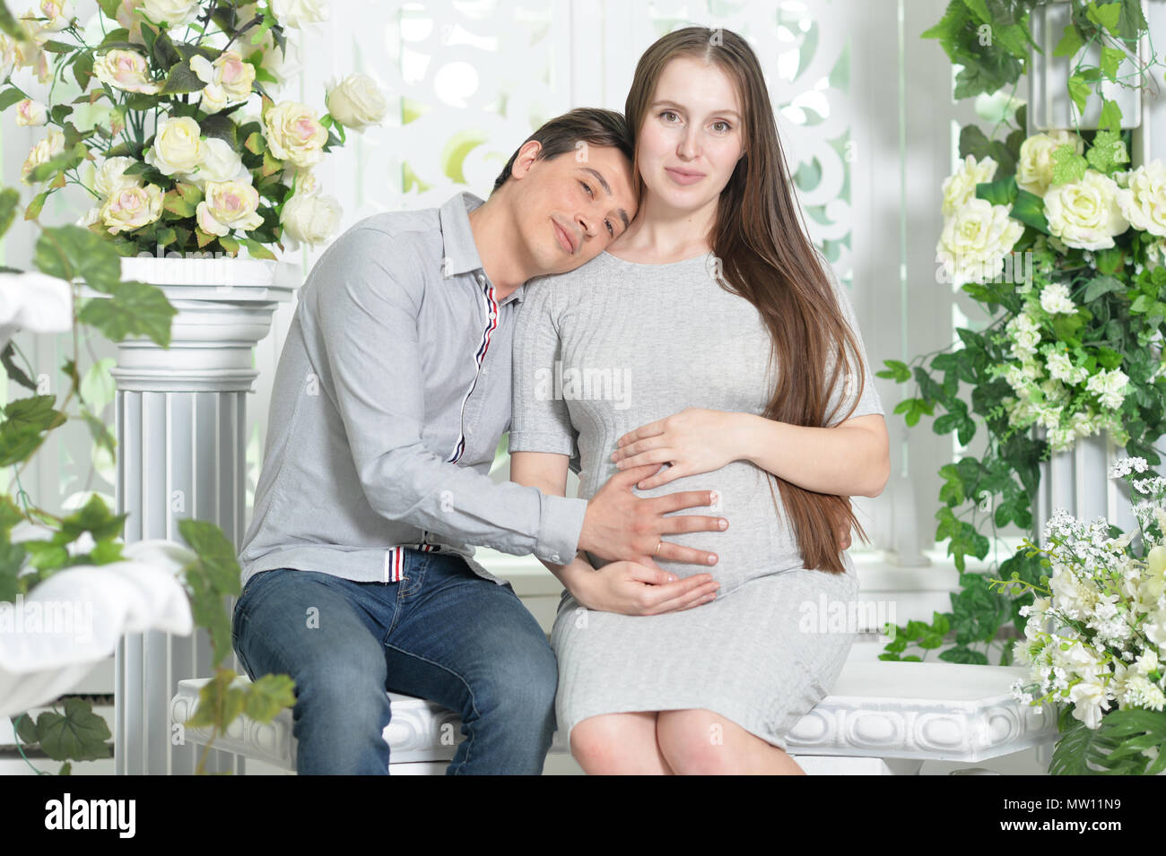 happy-pregnant-woman-with-husband-stock-photo-alamy