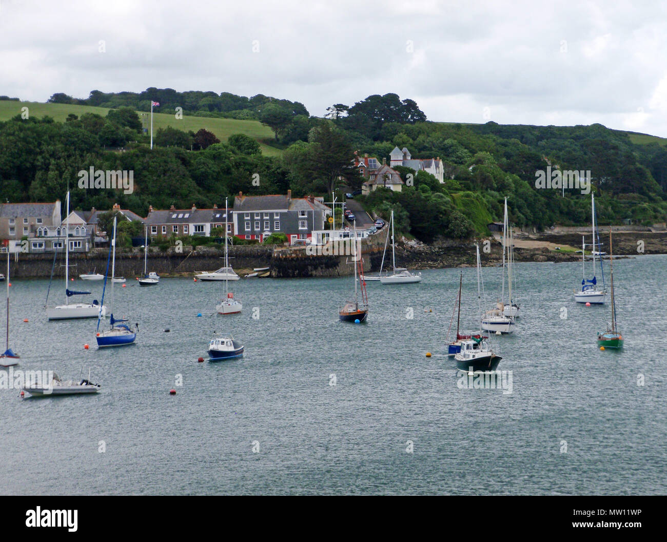 Flushing from Falmouth across the River Fal Stock Photo