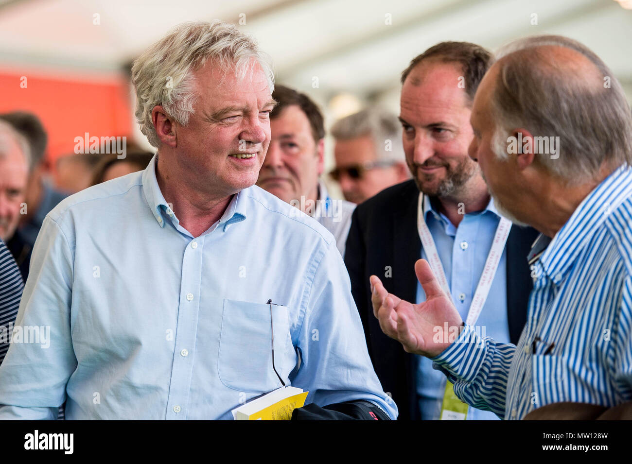Monday  28 May 2018  Pictured: Brexit Secretary David Davis at the Hay festival  The 2018 Hay festival take place at Hay on Wye, Powys, Wales Stock Photo