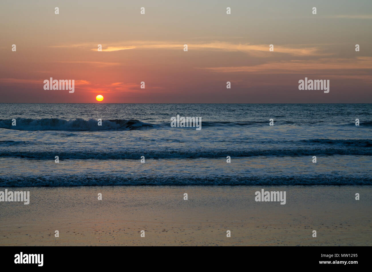 Beautiful Scenic Sunset At Empty Beach In Casamance Region Of Senegal Africa Stock Photo Alamy