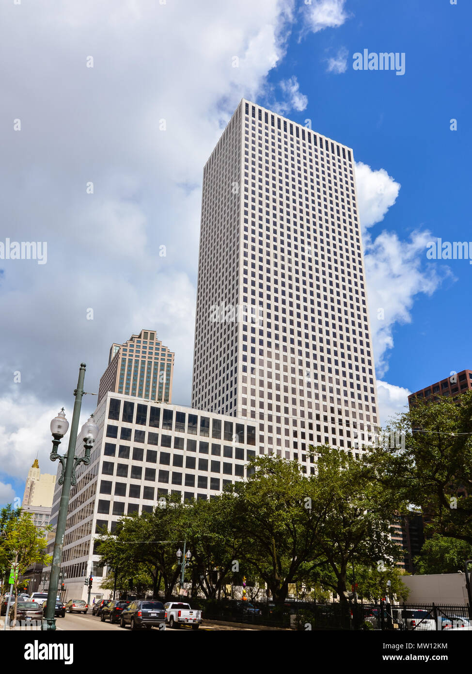 One Shell Square - a 51-story, 697-foot skyscraper. It is the tallest building in both the city of New Orleans and the state of Louisiana. Stock Photo