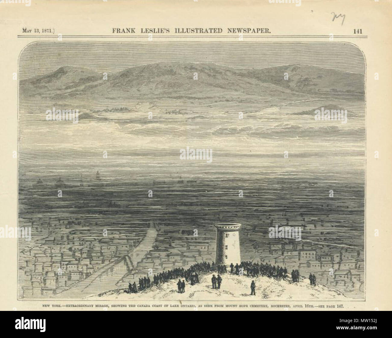 . English: Rochester Mirage . 1871. This file is lacking author information. 525 Rochester Mirage Stock Photo
