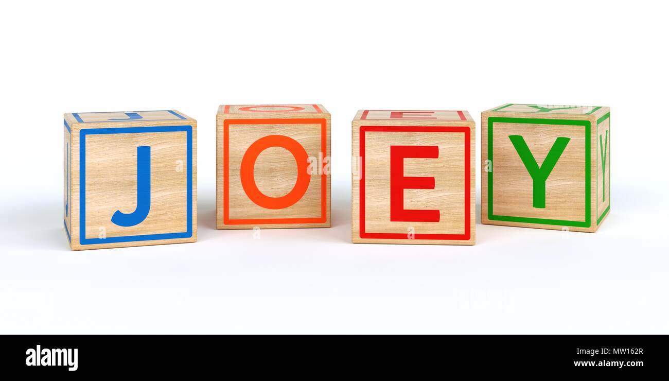 The name joey written with Isolated wooden toy cubes Stock Photo Alamy