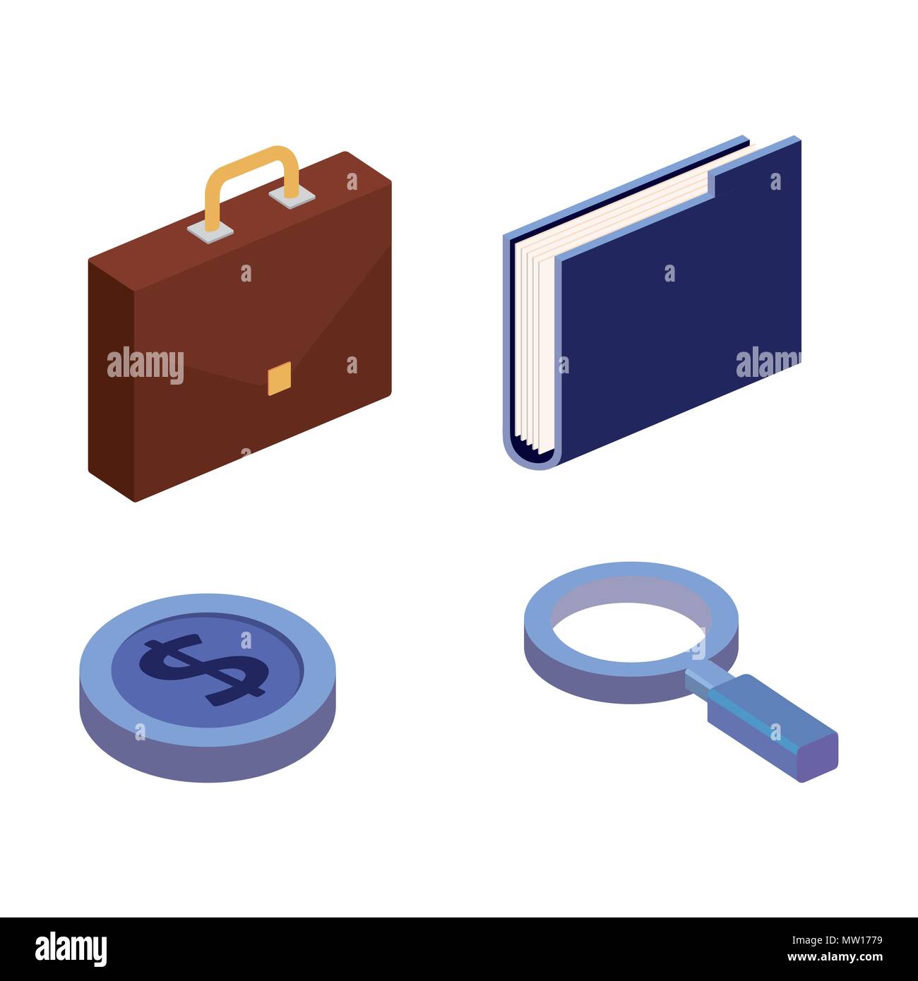 business concept isometric set icons Stock Vector