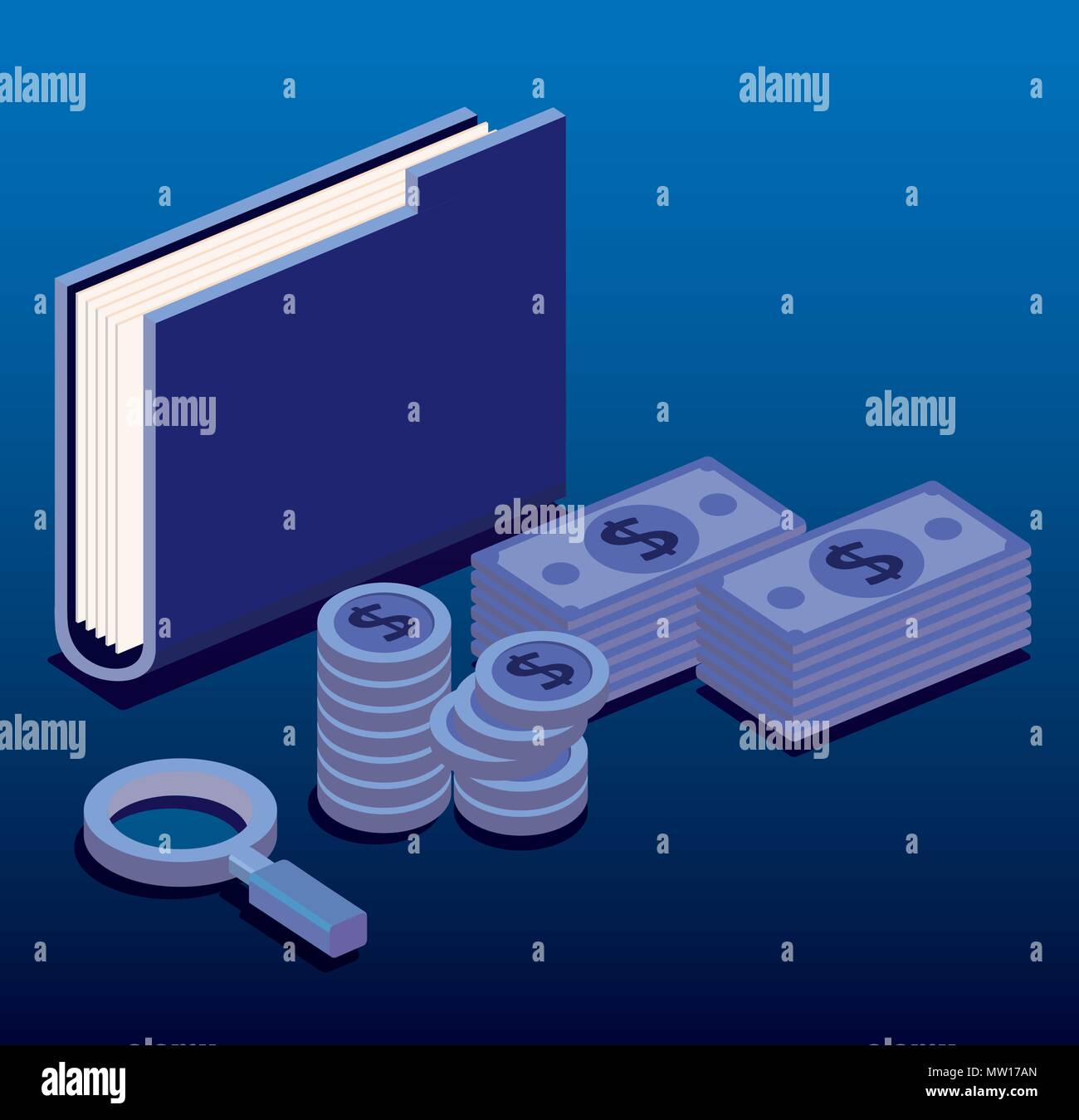 finacial transaction isometric set icons Stock Vector