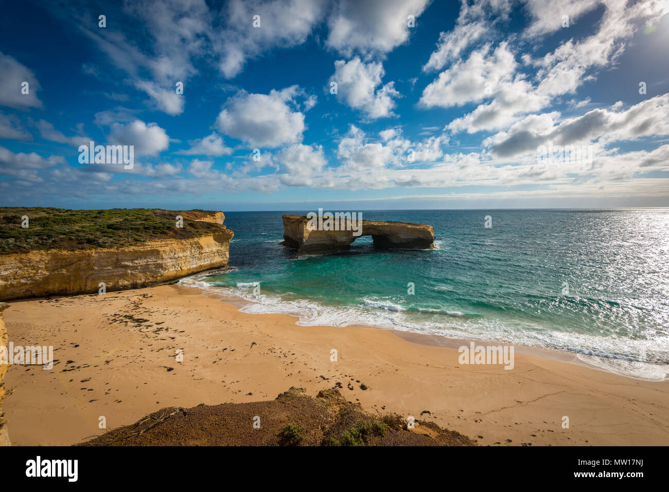 London Arch (formerly London Bridge) is an offshore natural arch
