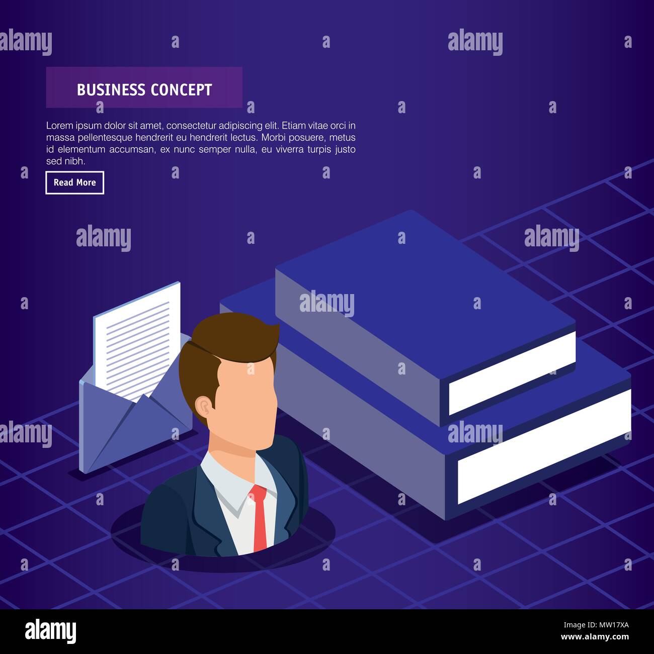 business concept isometric set icons and businessman Stock Vector Image ...