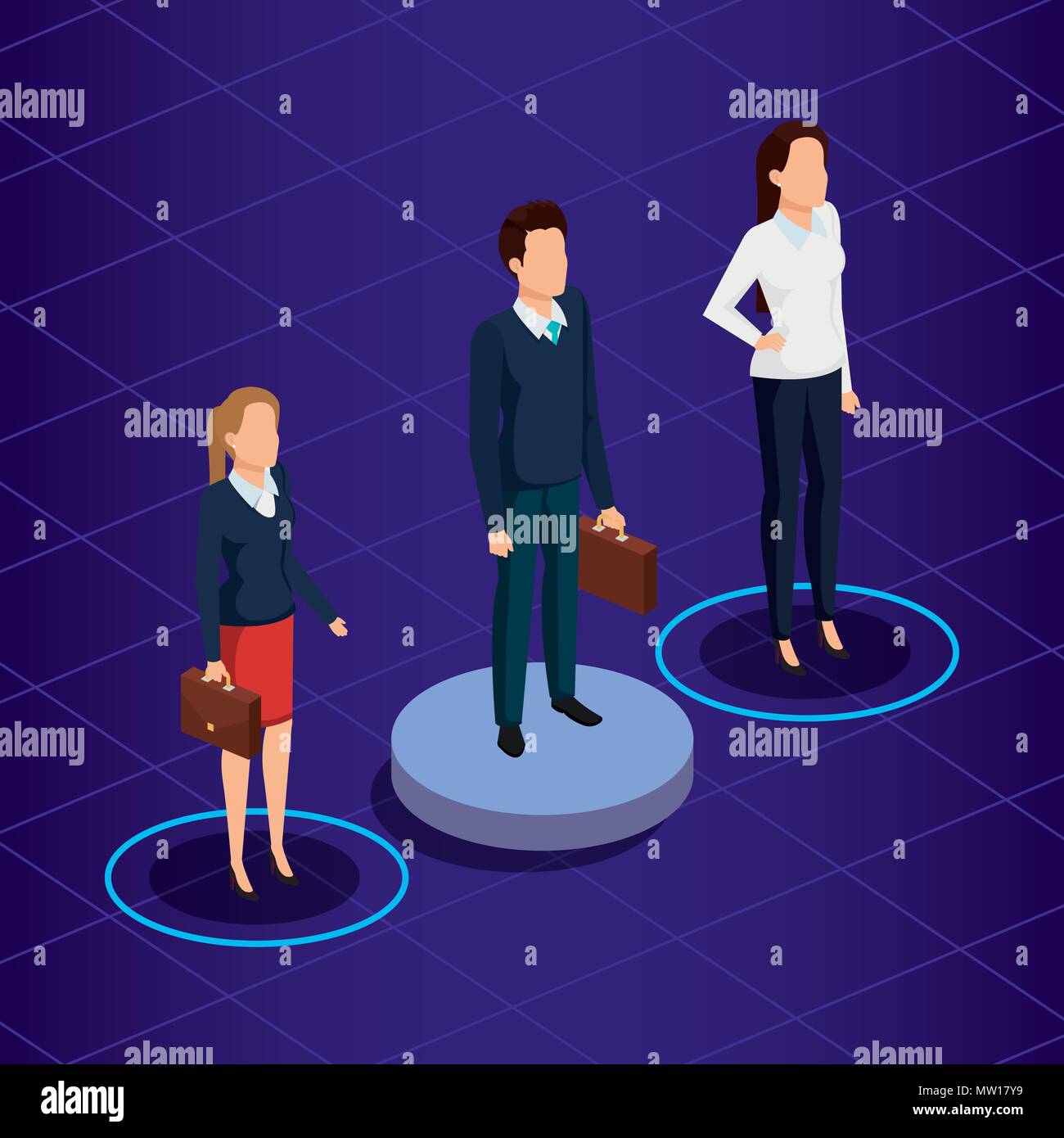 business people isometric avatars Stock Vector