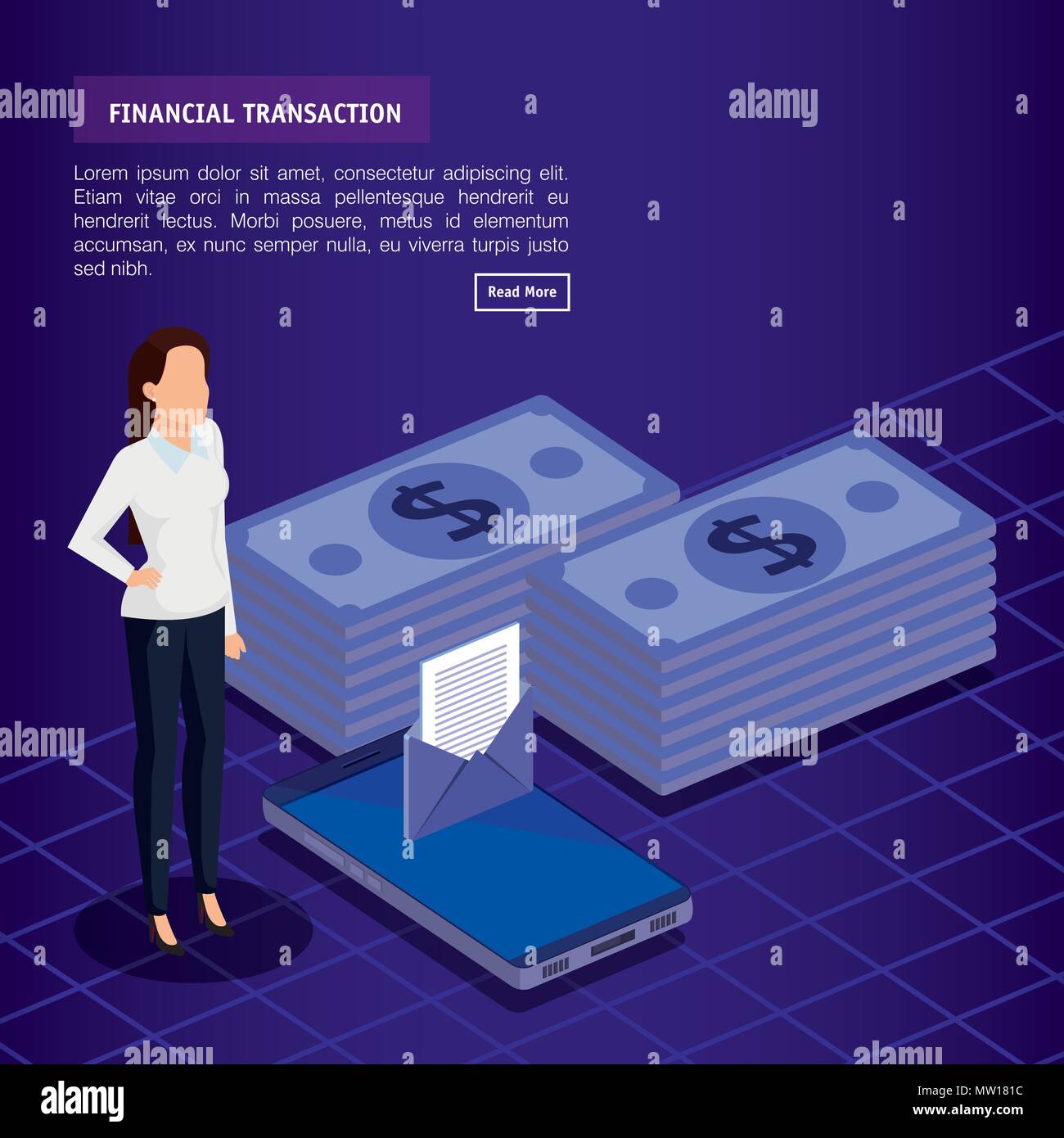 finacial transaction with business people isometric Stock Vector Image ...