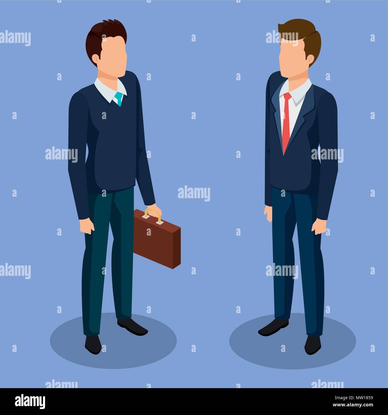 business men isometric avatars Stock Vector