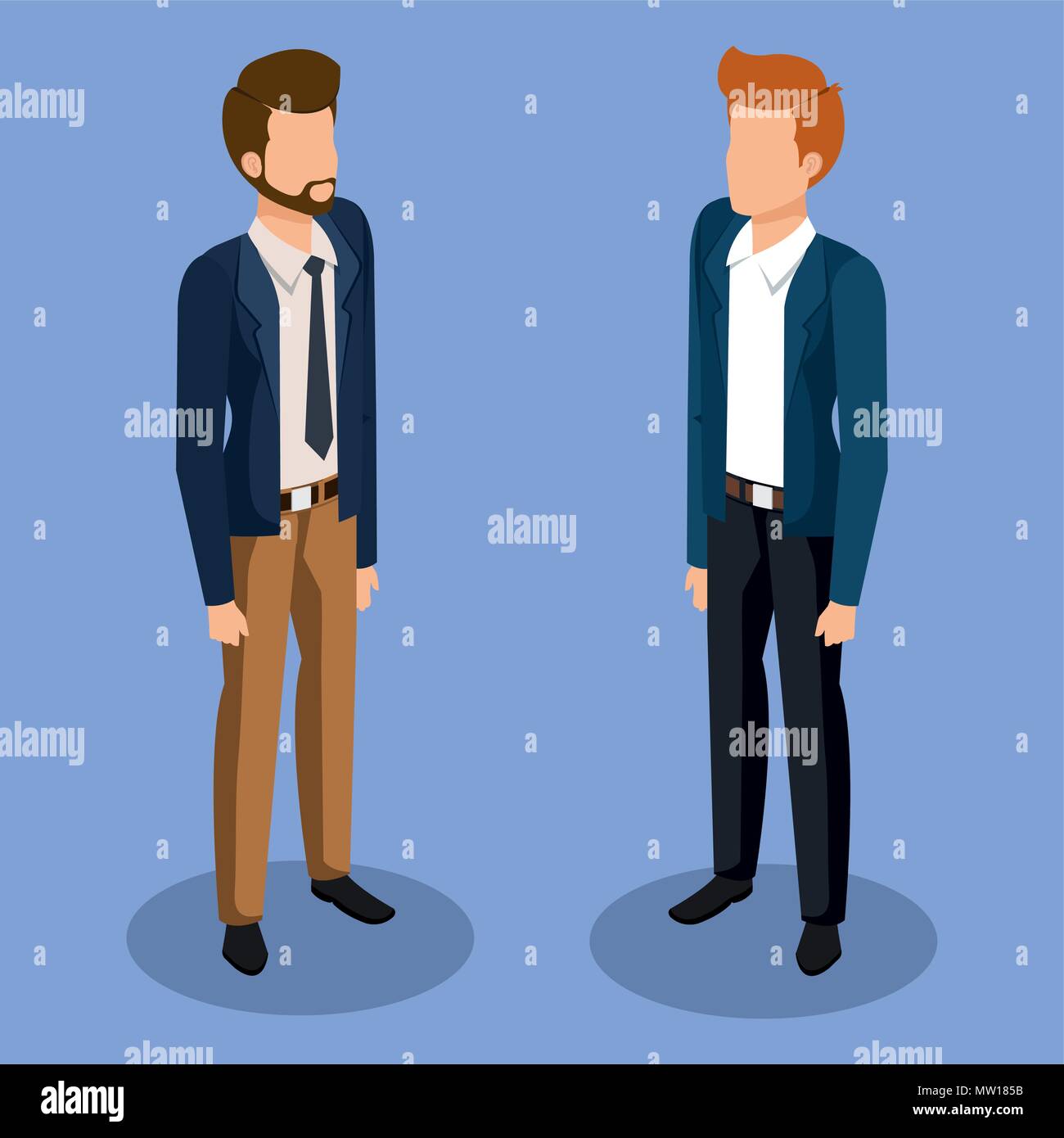 business men isometric avatars Stock Vector
