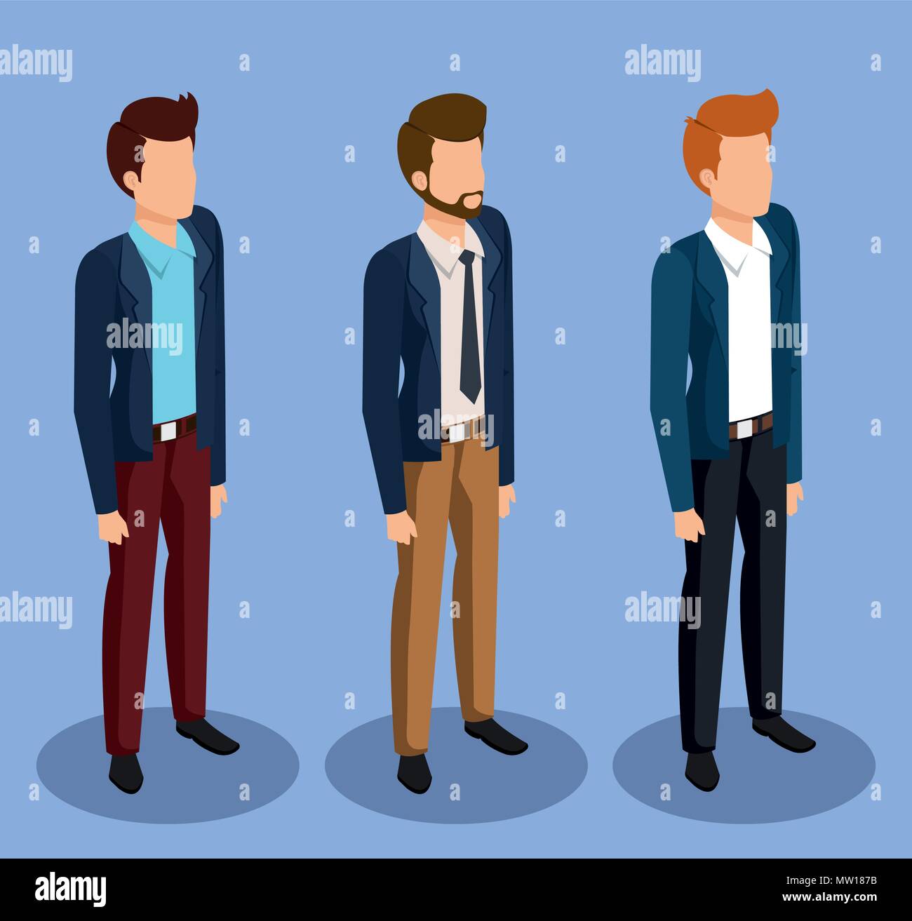 business men isometric avatars Stock Vector